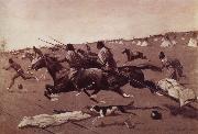Frederick Remington, Oil undated Geronimo Fleeing from camp